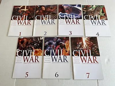 Civil War 1 2 3 4 5 6 7 Complete Set Full Run Marvel 2006 Millar McNiven 1-7 • $52.99