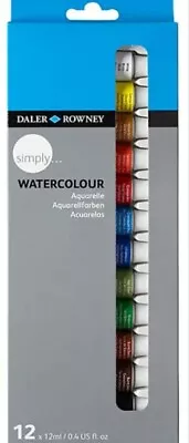 Daler Rowney Simply Watercolour Paint Set - 12 X 12ml Tubes • £9.45