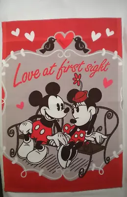 Mickey & Minnie Mouse Love At First Sight Heart 17 X12  Garden Flag Small DIsney • $13.99