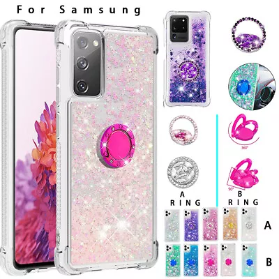 ForSamsung S20 Fe Ultra Plus S10 S9 S8 Plus Case Soft Bling Glitter Ring Cover • $13.99