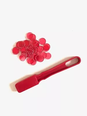 Red Bingo Magnetic Wand And Bag Of 100 Magnetic Bingo Chips Set • $9.95