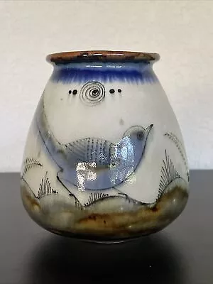 Ken Edwards El Palomar Pottery Vase Mexico Folk Art 4.5”  High Signed • $28