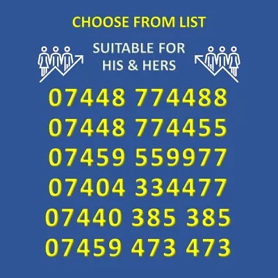 £49.99 • Buy Gold Mobile Number Easy Business Memorable Vip Platinum Phone Sim Card List 0777