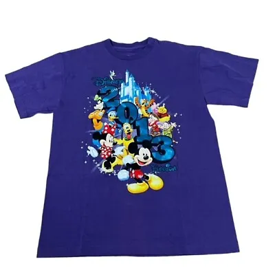 Disney Florida 2013 Short Sleeve Graphic Print Purple T Shirt Size L • £16.88