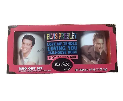 ELVIS PRESLEY MUG GIFT SET WITH HOT COCOA MIX IN BOX Gift Set Has Box Damage • $15.99