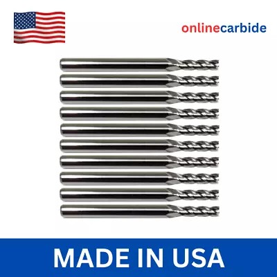 10 Pcs 1/16  4 Flute Carbide End Mill • $47.95