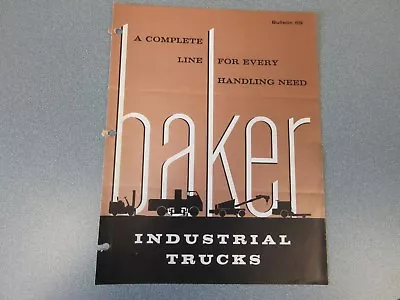 Old 1959 Baker Forklift Sales Brochure Complete Line • $60