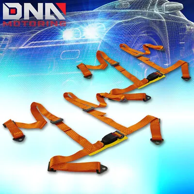 Pair X2 4-points Orange Racing Harness Seat/seats Belt/belts Mounting Drift Race • $38.58