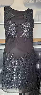 Womens Black Embellished Dress From Cotton Club Size S/M • £4