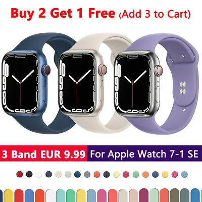 $4.39 • Buy Band IWatch Strap For Apple Watch Series 8 7 6 5 4 SE Silicone Sport 40/41/45mm