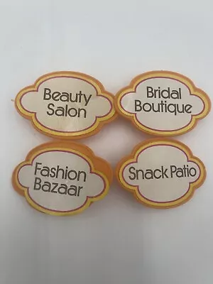 Vintage 1975 Barbie Fashion Plaza Replacement Pieces Store Signs Set Of 4 • $14.95