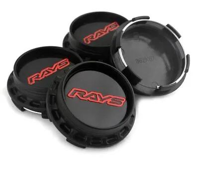 4 Pcs 67 Mm For RAYS VOLK Black Red Alloy Wheel Center Caps Rim Caps Hub Caps • $31.49