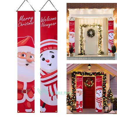 Christmas Decorations Merry Christmas Banner Xmas Porch Door Sign Welcome Banner • $12.11