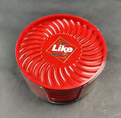 LIKE Cola 6 Coasters  W/ Clear Holder - Vintage 1980'S Red - 7-up • £13.50