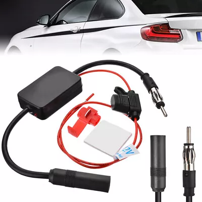 GB Car FM & AM Radio Antenna Signal Amplifier Aerial Signal Booster Plug & Play • £8.99