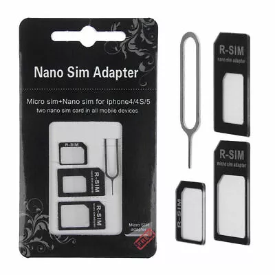 4in1 Micro Nano SIM Card To Standard Adapter Adaptor Converter Sets For IPhone • $1.08