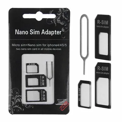 4x/Set Micro Nano SIM Card To Standard Adapter Adaptor Converter For Cell Phone • $1.05