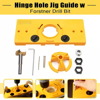 35MM Cup Style Hinge Jig Forstner Bit Drill Guide Set For Kreg Door Hole Locator • $47.79