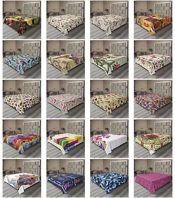 Ambesonne Colorful Style Flat Sheet Top Sheet Decorative Bedding 6 Sizes • $29.99