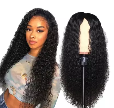 Women's Black Hair Front Wig Brazilian Long Curly Wavy Hair Wig US • $10.99