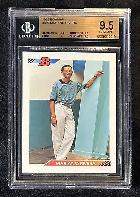 1992 Bowman #302 MARIANO RIVERA BGS 9.5 (GEM MINT) - New York Yankees - RC - HOF • $424.99