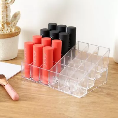 24 Grid Lipstick Storage Acrylic Display Stand Makeup Organizer CosmeticsHolder◈ • £5.39