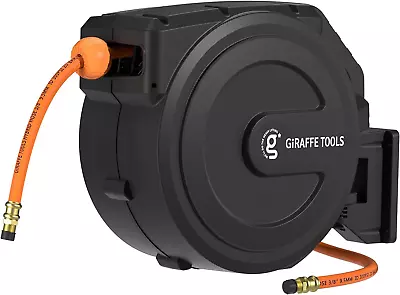 Retractable Air Hose Reel Enclosed With 3/8 In. X 50 Ft Hybrid Hose Lightweight • $137.99