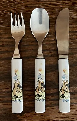 Vintage Denby England 3 Piece Children’s Flatware Set - Circus Themed - Rare! • $18.95