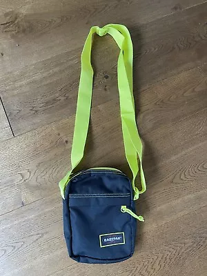 Eastpak Crossbody Bag. Small Black And Neon Yellow • £7.99