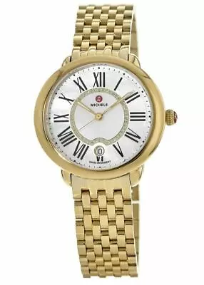 New Michele Serein Mid Gold Plated Diamond Dial Ladies Watch MWW21B000017 • $1150.88