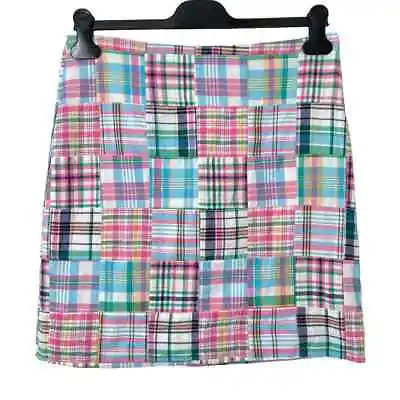 Talbots Petites | Women's Casual Patchwork Madras Pastel Mini Skirt | Sz 8P • $15