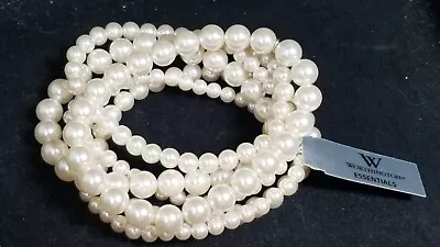 Vintage 1980s Tagged Worthington Faux Pearl Bracelet 7.5  6 Strand Estate Find. • $14.50