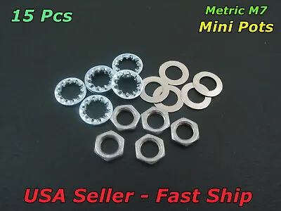 M7 7mm Potentiometer Nuts & Washers For Dime Size Metric Mini Guitar & Amp Pots • $4.87