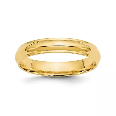 14k Yellow Gold Standard Fit 4mm Half Round W/ Edge Wedding Band Sizes 4 To 14 • $315