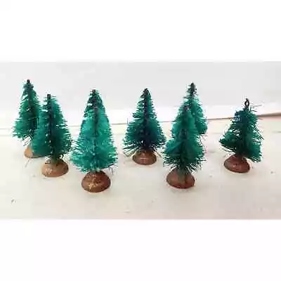 Bottle Brush Green Miniature Christmas Trees NEW Mini Lot Set Of 8 • $11.03