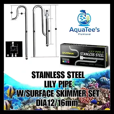 £82.57 • Buy DYMAX STAINLESS STEEL LILY PIPE W/SURFACE SKIMMER SET DIA12/16mm AQUASCAPE PLANT