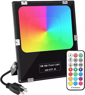 RGB LED Flood Light With Remote Outdoor Garden Lamp Landscape Security Lights  • $22.79