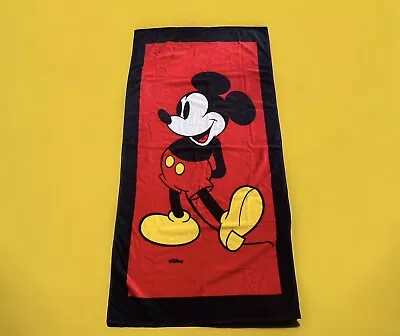 Disney Mickey Mouse Beach Towel 1990s Vintage 100% Cotton • £12