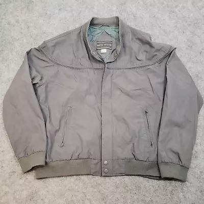 David Taylor Collection Men's Large Gray Full Zip Pocketed Bomber Jacket Russia • $24.99