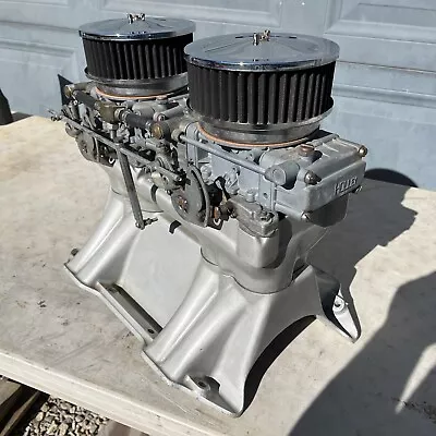 RB Mopar 440 Weiand Tunnel Ram Intake W/ Holley Center Squirter 660CFM Carbs 2x4 • $2250