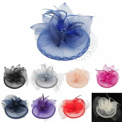 £12.99 • Buy Womens Races Feather Flower Fascinator Headband Hat Wedding Prom Day Royal Ascot