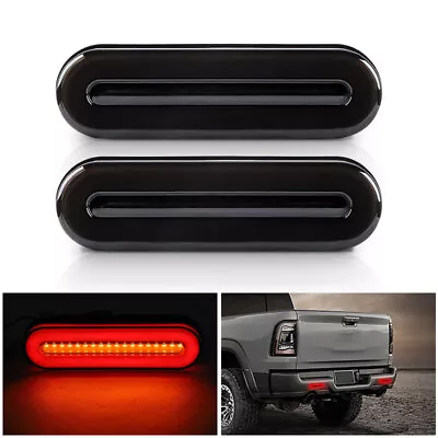 2x 5in Red/Amber Oval LED Truck Trailer Stop Turn Tail Brake Lights Flowing DRL • $23.78