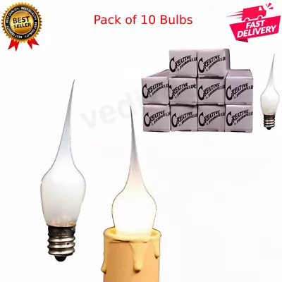 $27.80 • Buy Mini Country Style Silicone Dipped Candle Light Bulbs, 3 Watt Pack Of 10 Bulbs