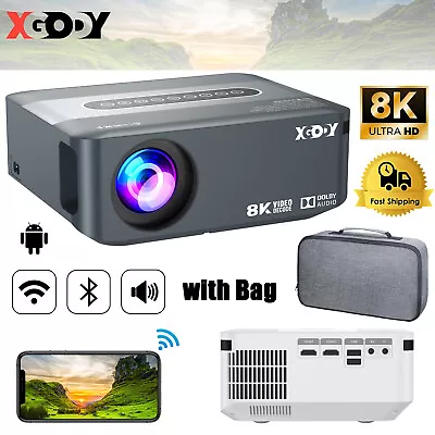 XGODY X1 4K Display Projector Native 1080P WiFi Smart Home Theater Cinema Movie • £142.49