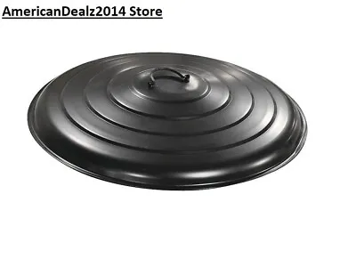 31  Black Round Steel Fire Pit Ring Lid W/ Handle Heavy Duty Steel Outdoor Cover • $84.60