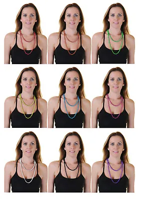 Long Plastic Beads Necklaces 1980s 90s Neon Rave Fancy Dress Costume Party Hen • £2.79