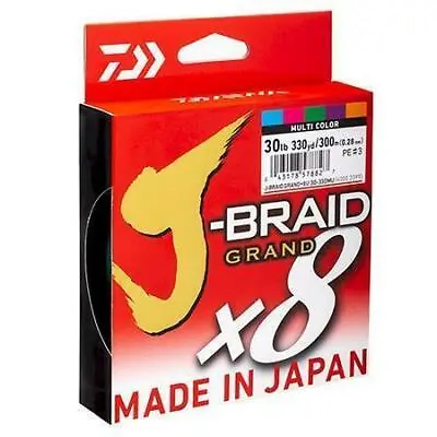 Daiwa J Braid Grand X8 300m Multi Colour PE Fishing Line - Choose Lb BRAND NEW @ • $74.99