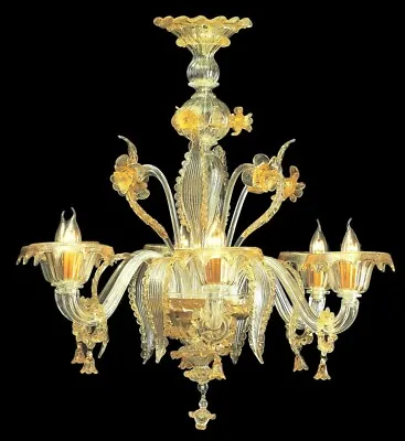 Chandelier Venetian Glass Of Murano Classic Handmade IN Italy 6 LED • £1709.67