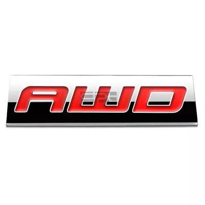 Bumper Sticker Metal Emblem Decal Trim Badge 3d Polished Red Lettering Awd • $6.28