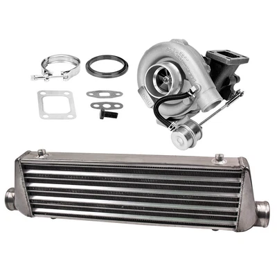 $244.63 • Buy T04E T3 T4 Turbo Charger Kit 400+HP  Wastegate + 27x7x2.5 Intercooler V-Band